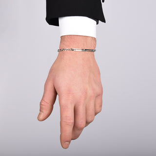 Bracciale con brillanti in argento 925 e oro rosa 9 kt - Matis indossato