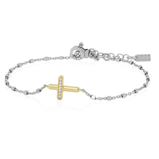 Bracciale forzatina con crocetta oro 9 ct - Sebastian