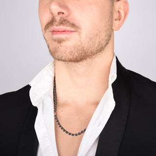 Collana uomo argento 925 e oro 9 kt - Karl