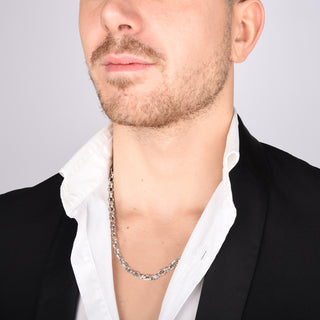 Collana uomo argento e oro 9 kt - Jurgen
