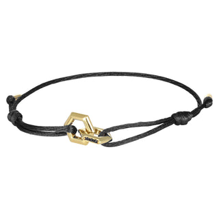 Bracciale anelli esagonali in oro e diamanti neri - Union