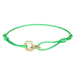 Bracciale anelli esagonali in oro e smeraldi - Union