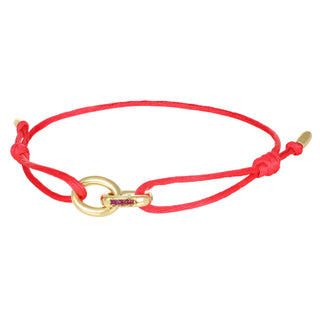 Bracciale anelli in oro e rubini - Twins