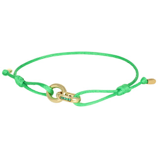 Bracciale anelli in oro e smeraldi - Twins
