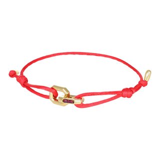 Bracciale anelli ottogonali in oro e rubini - Duo