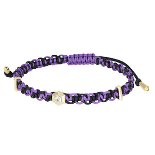 Bracciale borchia in oro con diamante nero - Vertex
