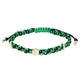 Bracciale borchia in oro con smeraldo - Vertex
