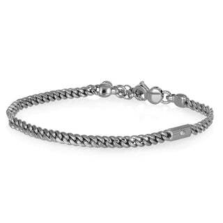Bracciale catena uomo in argento con brillante bianco - Frederic
