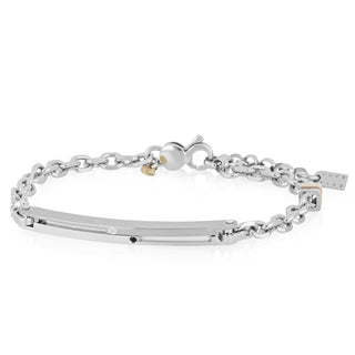 Bracciale con brillanti in argento 925 e oro rosa 9 kt - Matis