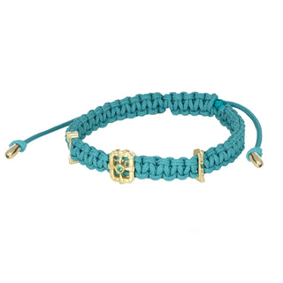 Bracciale con charm in oro e smeraldo - Edge