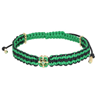 Bracciale con charm in oro, smalto e smeraldo - Forge
