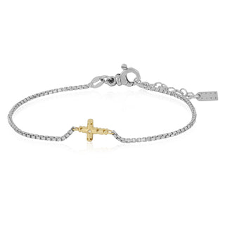Bracciale con croce in oro da uomo - Sebastian