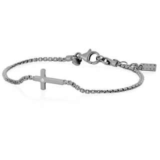 Bracciale con croce nera e diamante da uomo - James