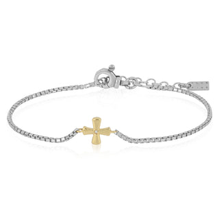 Bracciale in argento con croce greca in oro - Maximilian
