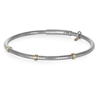 Bracciale in oro per uomo con tubo in argento - Felix
