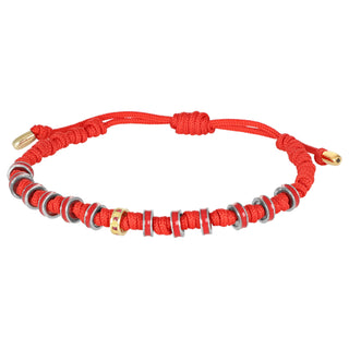 Bracciale in oro, rubini e rondelle smaltate - Axis