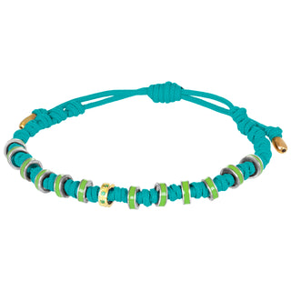 Bracciale in oro, smeraldi e rondelle smaltate - Axis