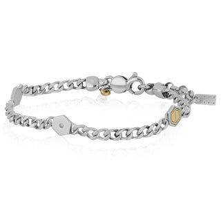 Bracciale in oro uomo con diamanti e catena - Caleb