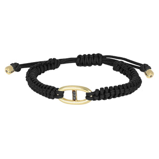Bracciale maglia marina in oro e diamanti neri - Apex
