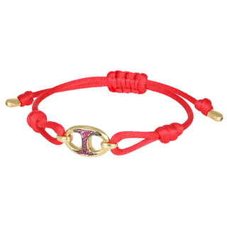 Bracciale maglia marina in oro e rubini - Delta