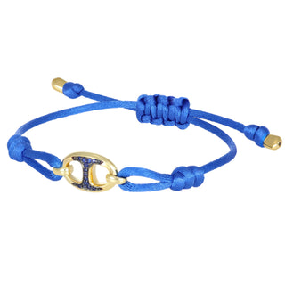 Bracciale maglia marina in oro e zaffiri - Delta