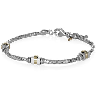 Bracciale oro uomo con maglia in argento - Julies