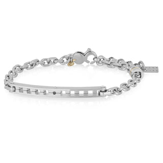 Bracciale targhetta uomo argento 925 e oro 9 kt - Louis