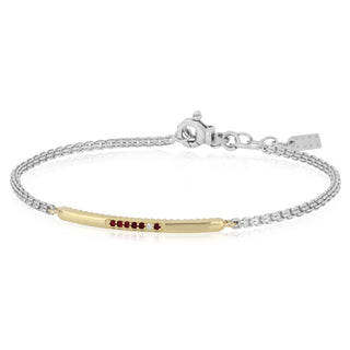 Bracciale uomo con targhetta in oro e rubini - Nathan