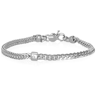 Bracciale uomo maglia e grumetta con diamante - Roland