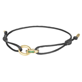 Bracciale anelli in oro e smeraldi - Twins