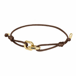 Bracciale anelli ottogonali in oro e diamanti neri - Duo