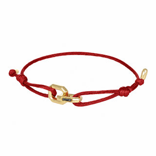 Bracciale anelli ottogonali in oro e diamanti neri - Duo