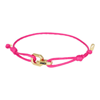 Bracciale anelli ottogonali in oro e diamanti neri - Duo
