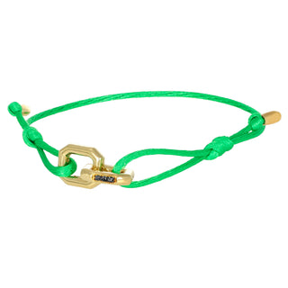 Bracciale anelli ottogonali in oro e diamanti neri - Duo