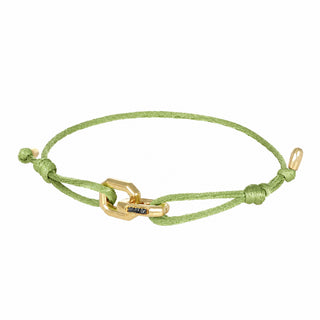 Bracciale anelli ottogonali in oro e diamanti neri - Duo