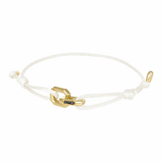 Bracciale anelli ottogonali in oro e diamanti neri - Duo