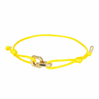 Bracciale anelli ottogonali in oro e diamanti neri - Duo