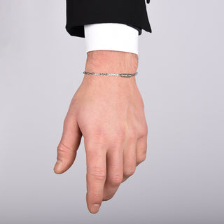 Bracciale catena argento e dettaglio oro - Stefan