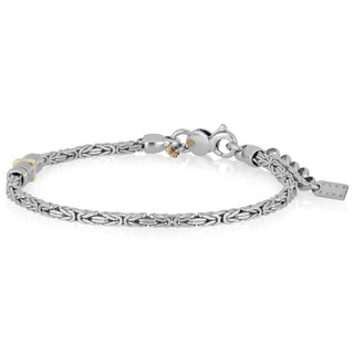 Bracciale catena argento e dettaglio oro - Stefan
