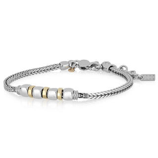Bracciale da uomo in oro 9kt e argento 925 - Clark