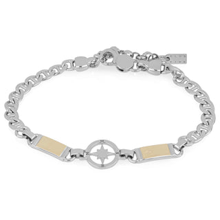 Bracciale rosa dei venti argento e oro - Clyde