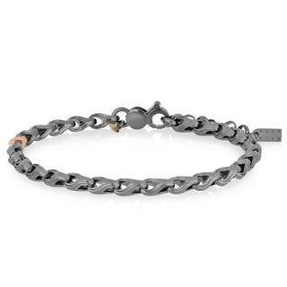 Bracciale uomo argento e oro rosa 9kt - Karl