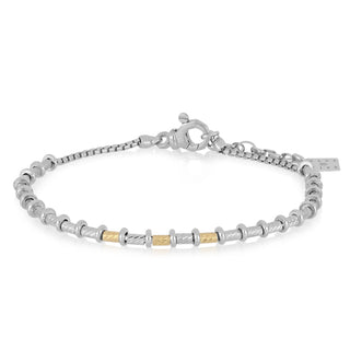 Bracciale uomo in oro e argento a rondelle - Graham