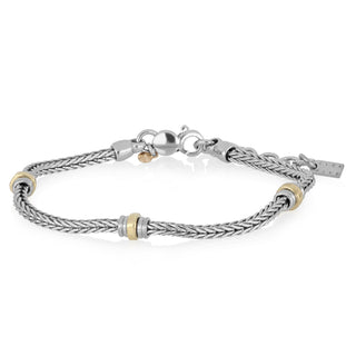 Bracciale uomo oro 9 kt e argento 925 - Arthur